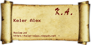 Keler Alex névjegykártya