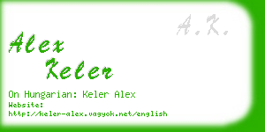 alex keler business card